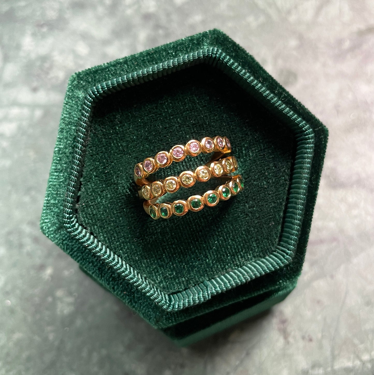 Dotty Illusion Ring Flamingo & Gold