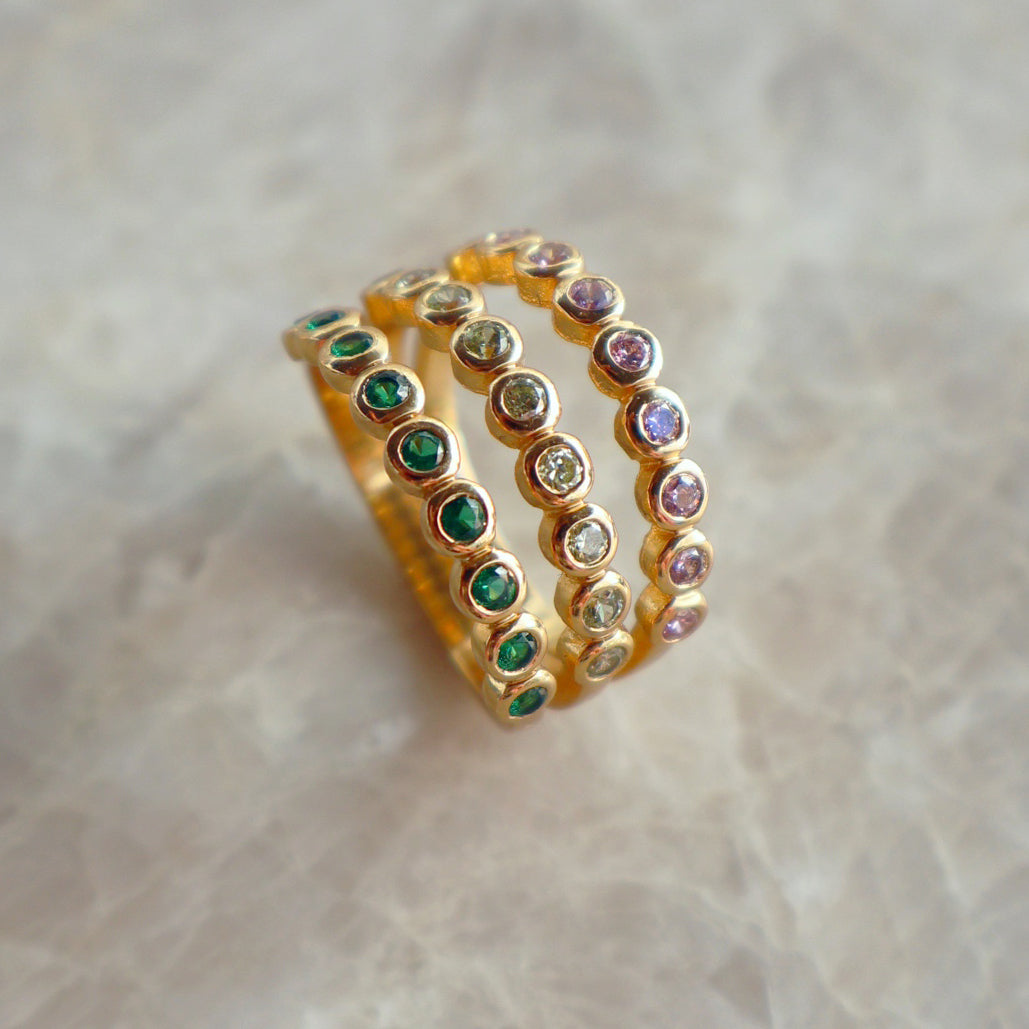 Dotty Illusion Ring Flamingo & Gold