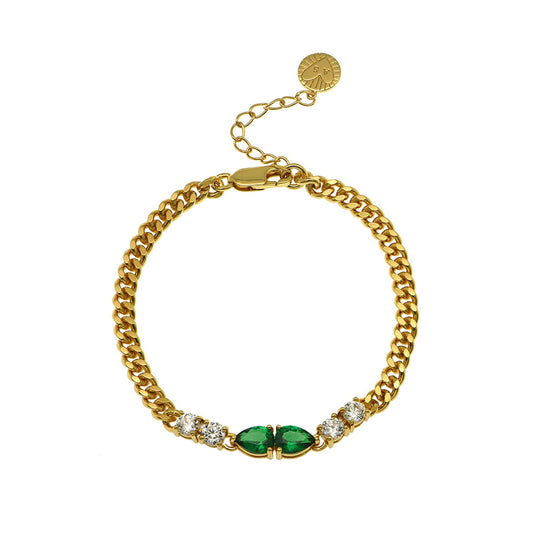 Vintage Emerald Green Gold Bracelet Amelia Scott Sofia Teardrop Bracelet white background