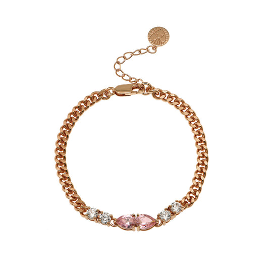 Rose Gold Teardrop Bracelet Amelia Scott Stacking Bracelet Blush Pink white background