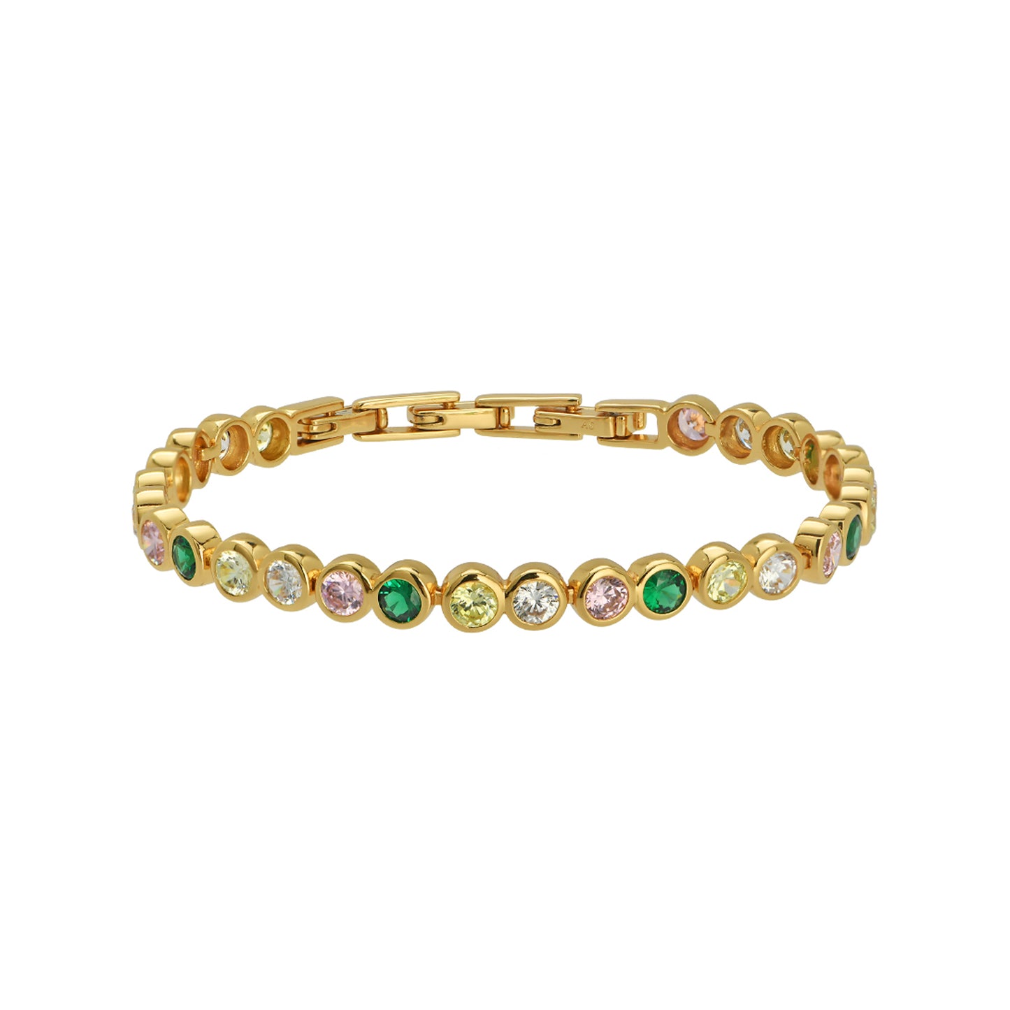 Dotty Tennis Bracelet, Flamingo & Gold