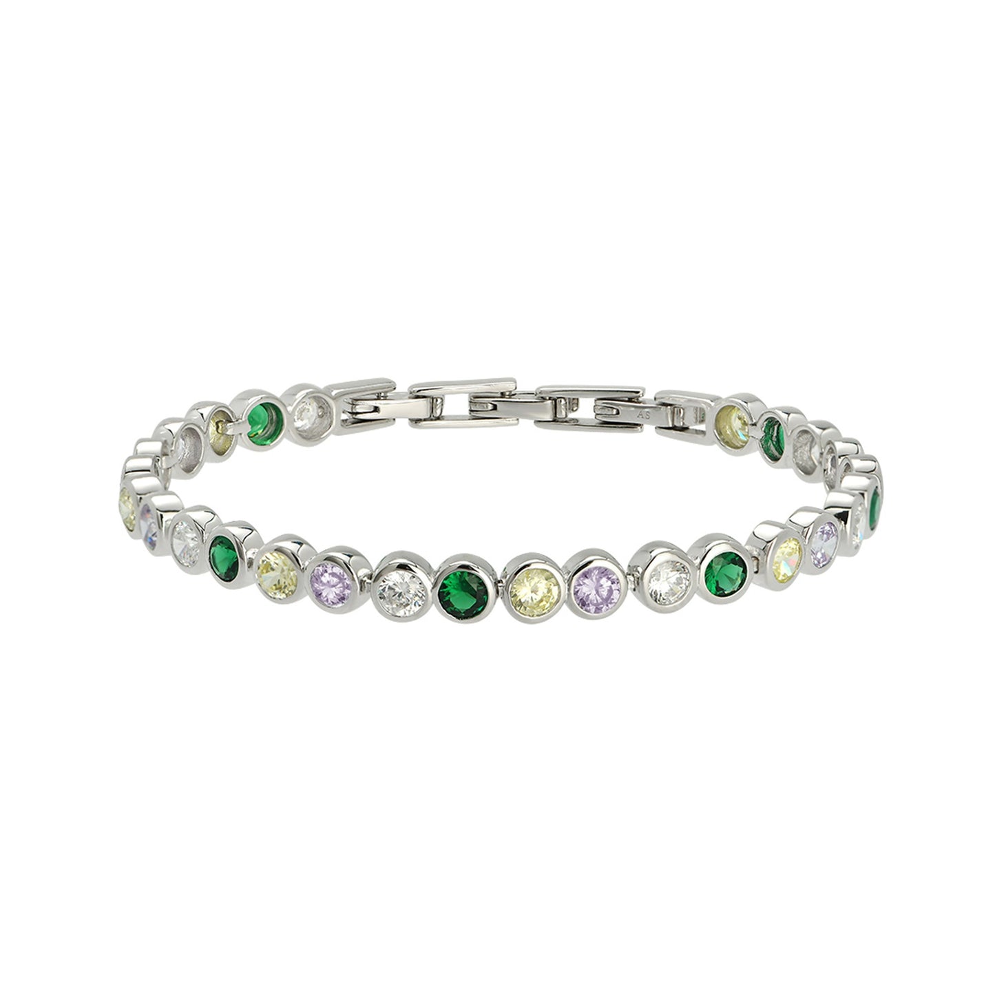 Dotty Tennis Bracelet, Popsicle & Silver