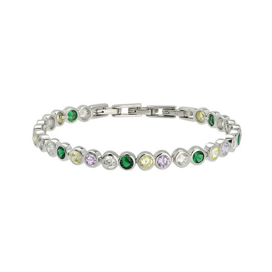 Dotty Tennis Bracelet, Popsicle & Silver