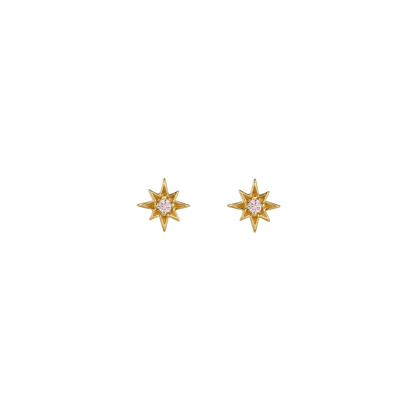 Ziggy Micro North Star Stud Earrings Blush Pink & Gold
