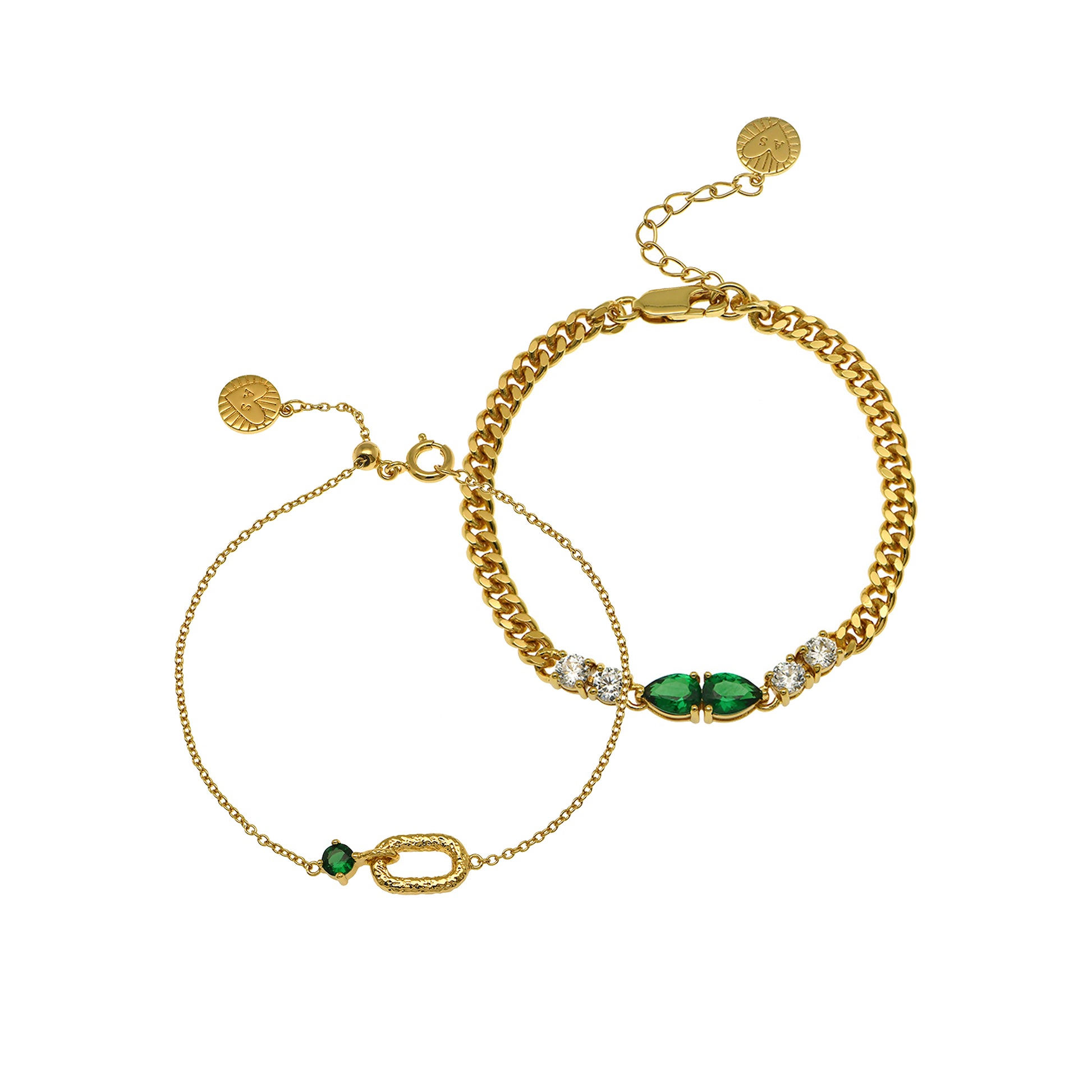 amelia scott gold and emerald bracelets