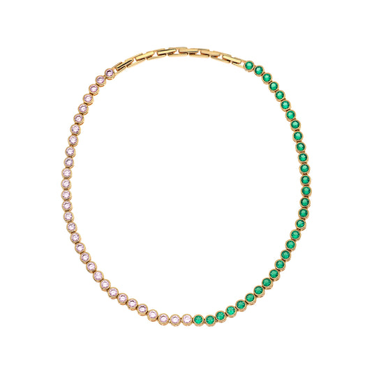 Amelia Scott Pink & Emerald Tennis Necklace Jewellery
