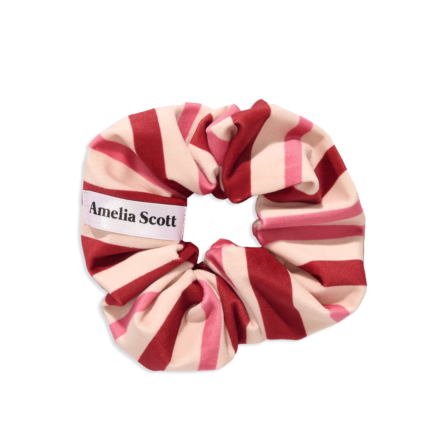 Lucy Rose & Merlot Stripe Velvet Scrunchie