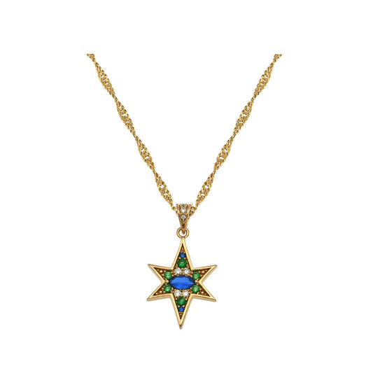 Nova North Star Pendant Necklace Gold