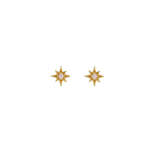 Ziggy Micro North Star Stud Earrings Blush Pink & Gold
