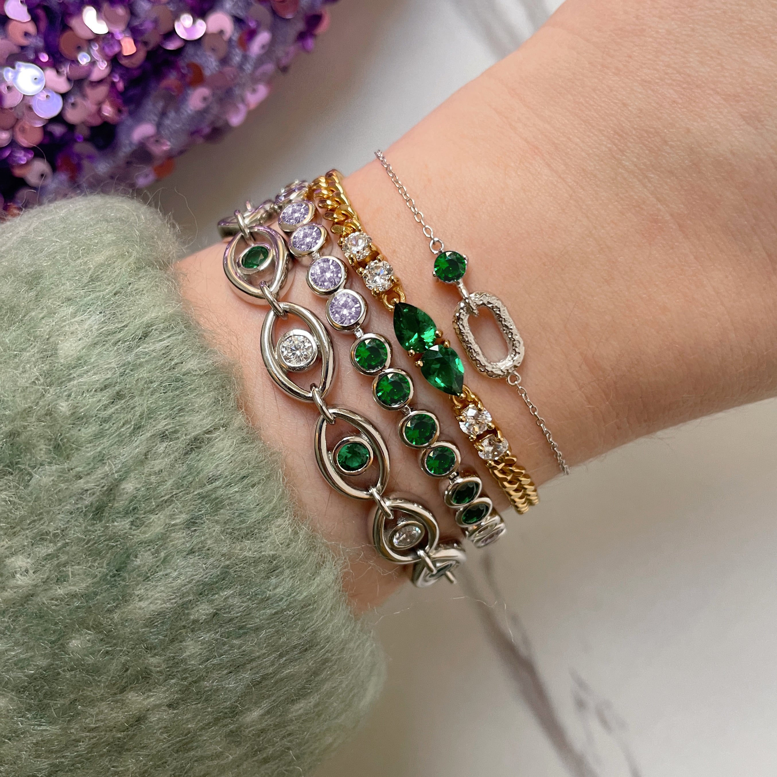 Buy Green Gold Minimal Bracelet with Emerald Online at Jayporecom